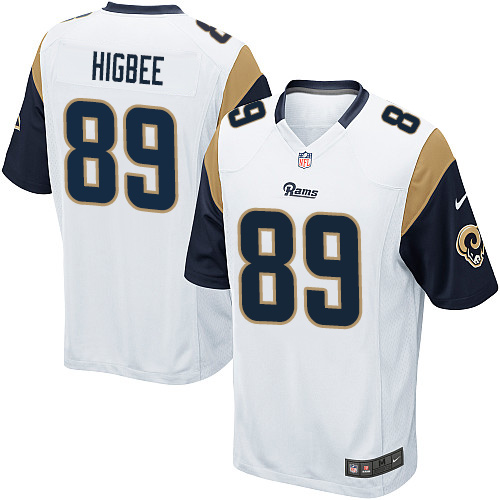 Men's Game Tyler Higbee Nike Jersey White Road - #89 NFL Los Angeles Rams